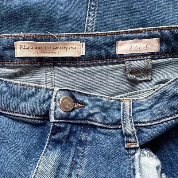 Women's Anthropologie Pilcro Denim Blue Skirt Knee Length Mini OB842973 Size 10 - Picture 3 of 7